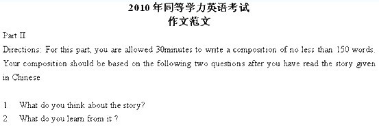 2010年同等学力申硕英语考试作文题