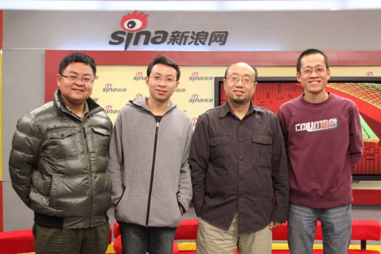 新东方名师团做客新浪 左起：李玉技 唐静 周雷 王江涛