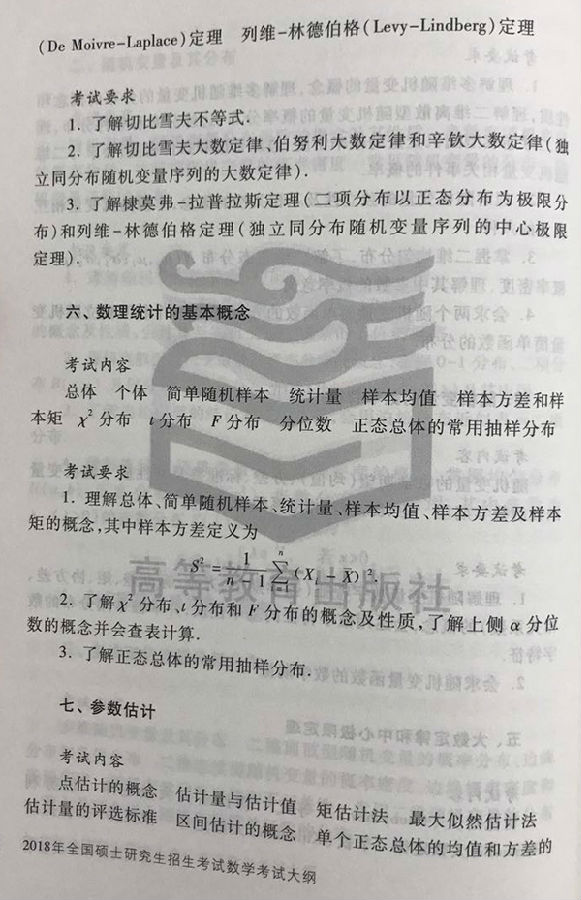 2018年半岛在线注册数学一大纲公布（图片版）