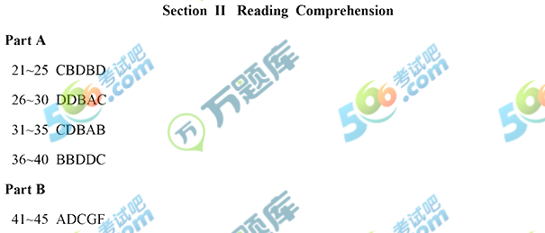 2019半岛在线注册《英语二》阅读理解答案（海天版）